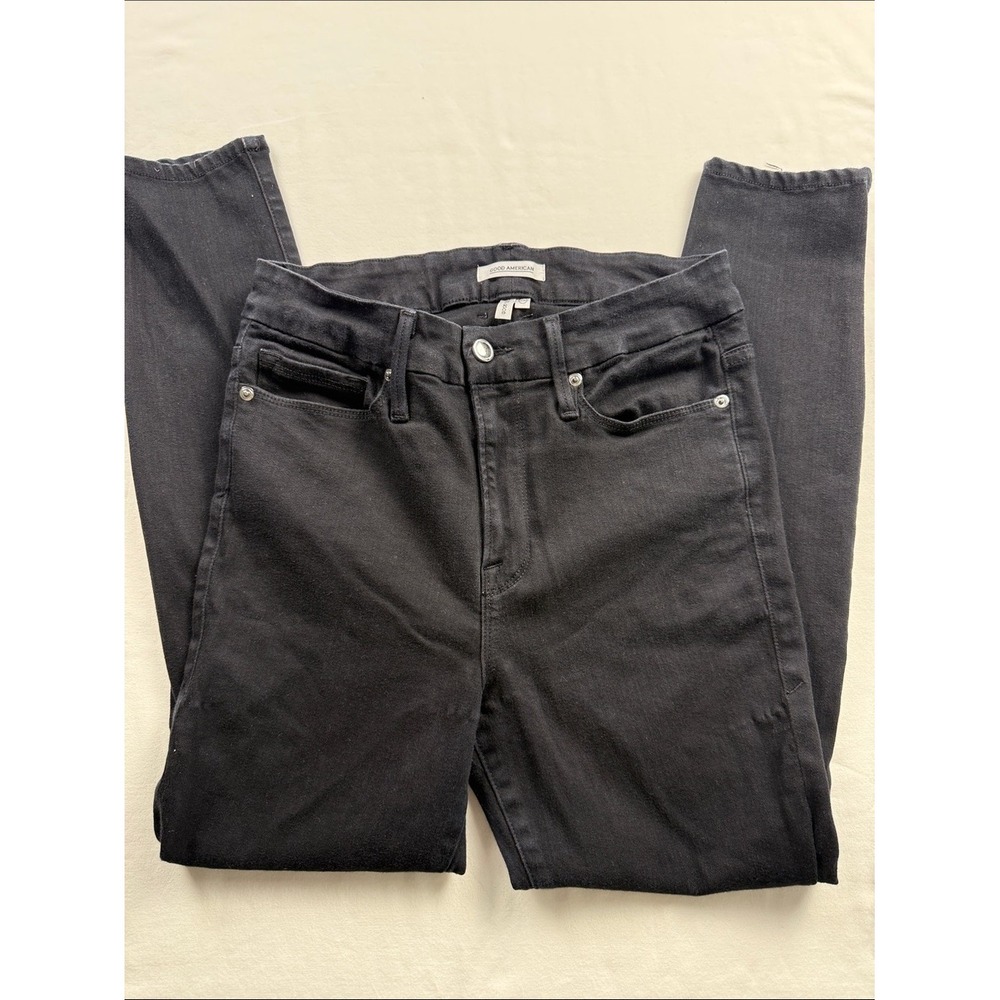 Good American Good Legs Skinny Jeans Black High Rise Denim Womens Size 10/30